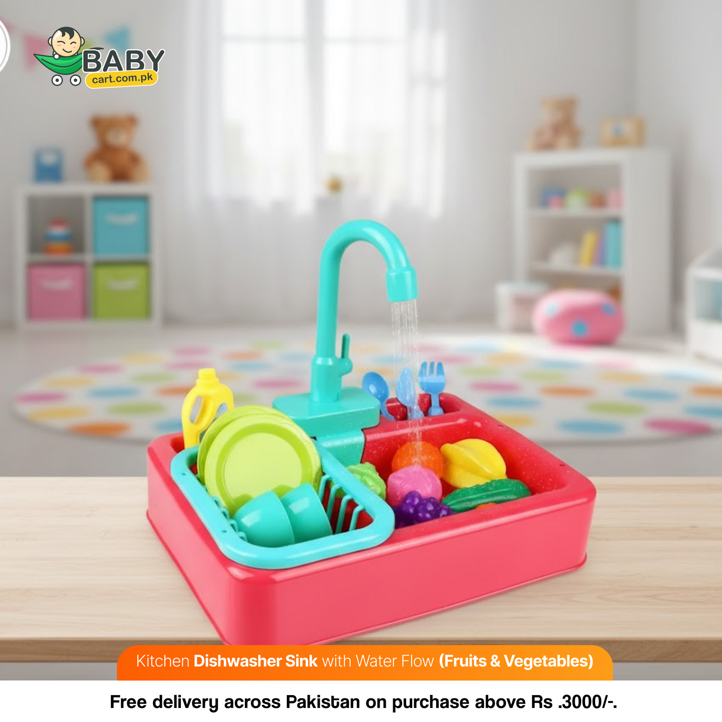 Kitchen Dishwasher Sink with Water Flow – Toys for Kids