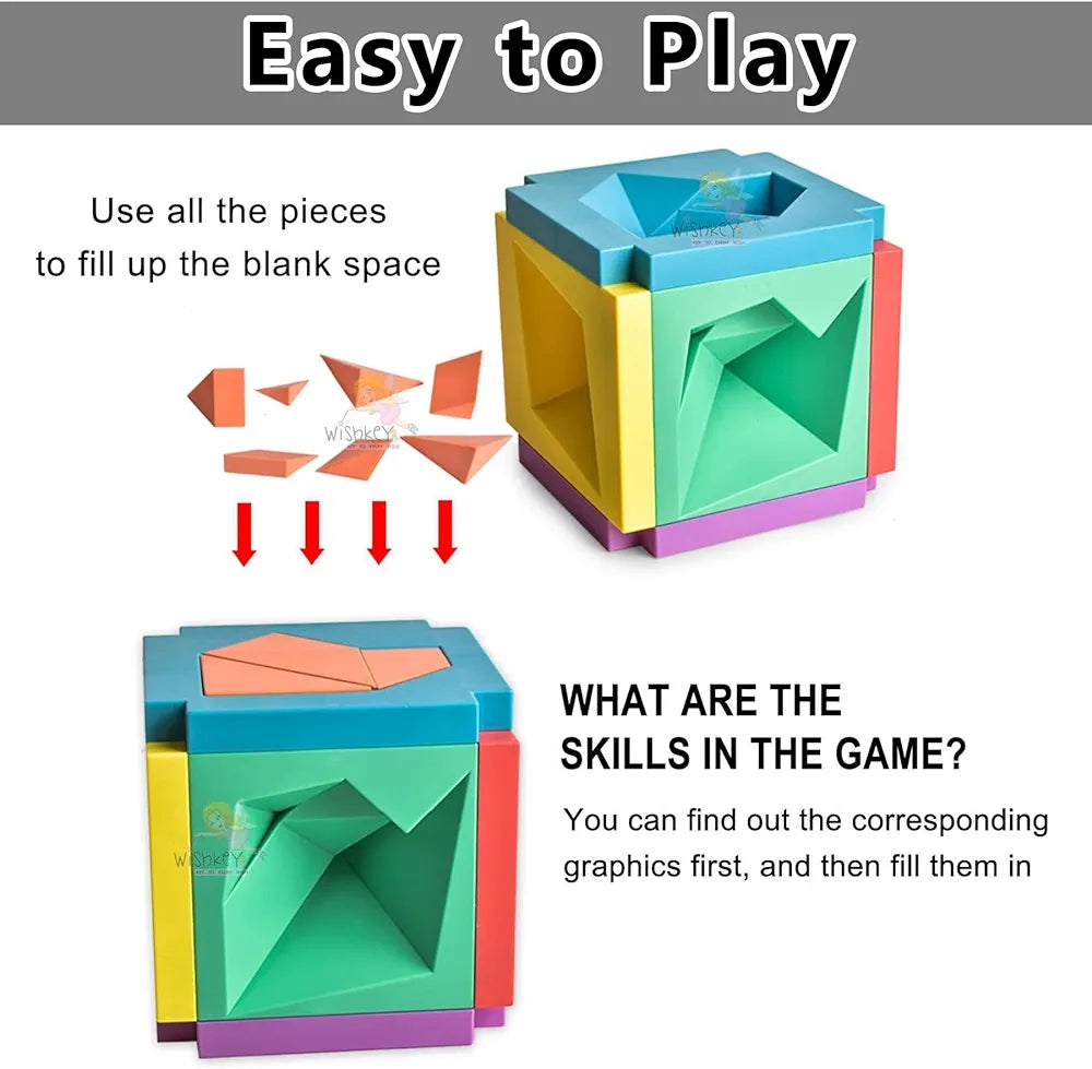 3D Tangram Puzzle Games – Educational Brain Puzzle Toy for Kids
