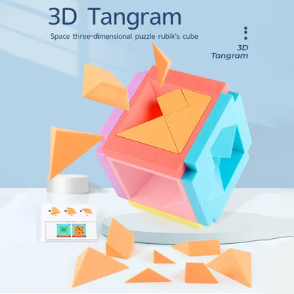 3D Tangram Puzzle Games – Educational Brain Puzzle Toy for Kids