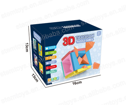 3D Tangram Puzzle Games – Educational Brain Puzzle Toy for Kids