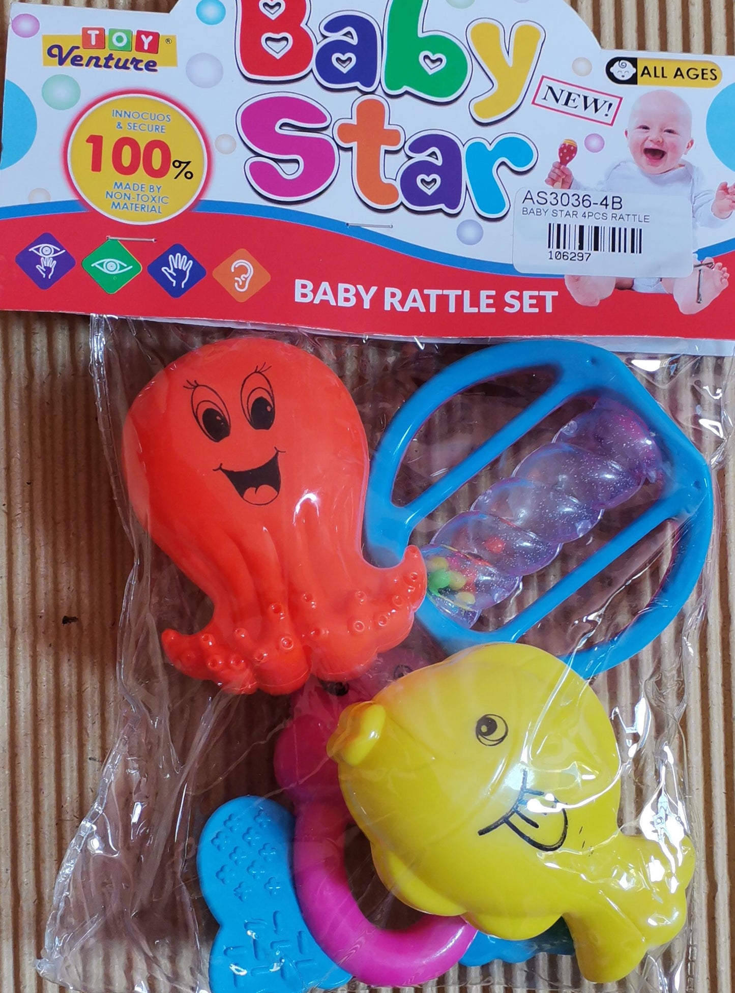 Rattle: Star Baby Rattle 4 Pcs