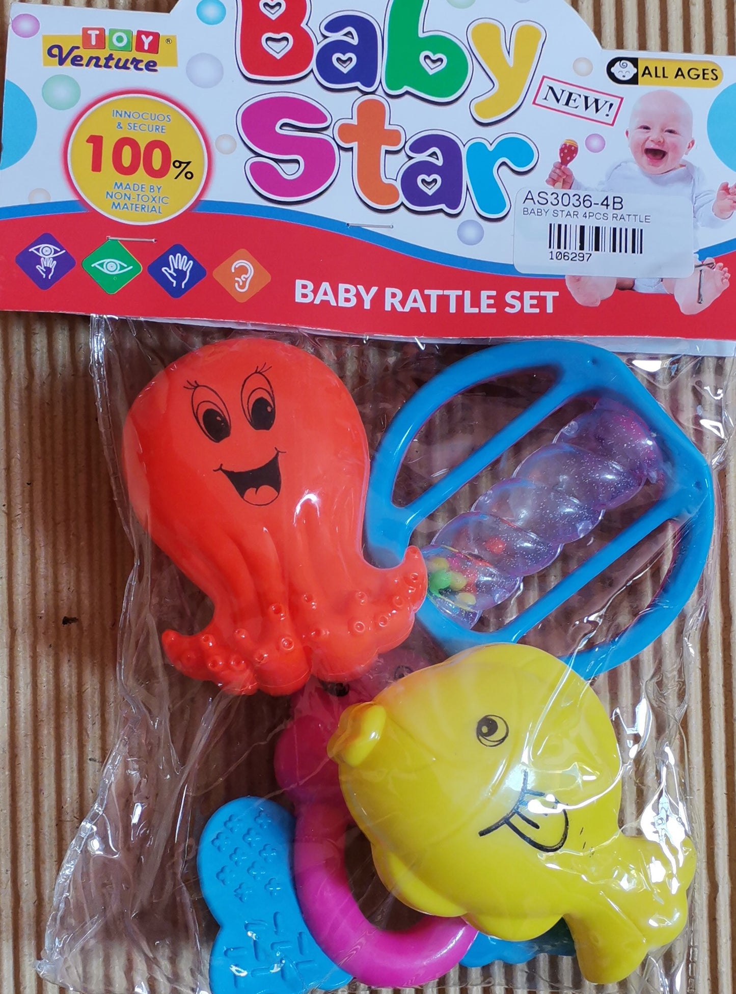 Rattle: Star Baby Rattle 4 Pcs