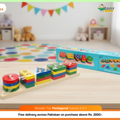 5 in 1 Wooden Learning Toy for Kids