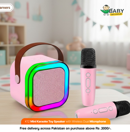 K12 Mini Karaoke Speaker with Wireless Dual Microphone - Toys for kids