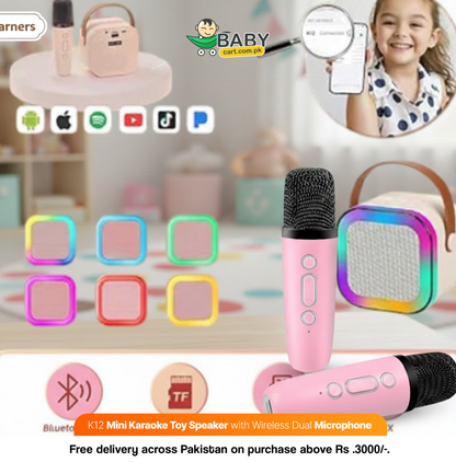 K12 Mini Karaoke Speaker with Wireless Dual Microphone - Toys for kids
