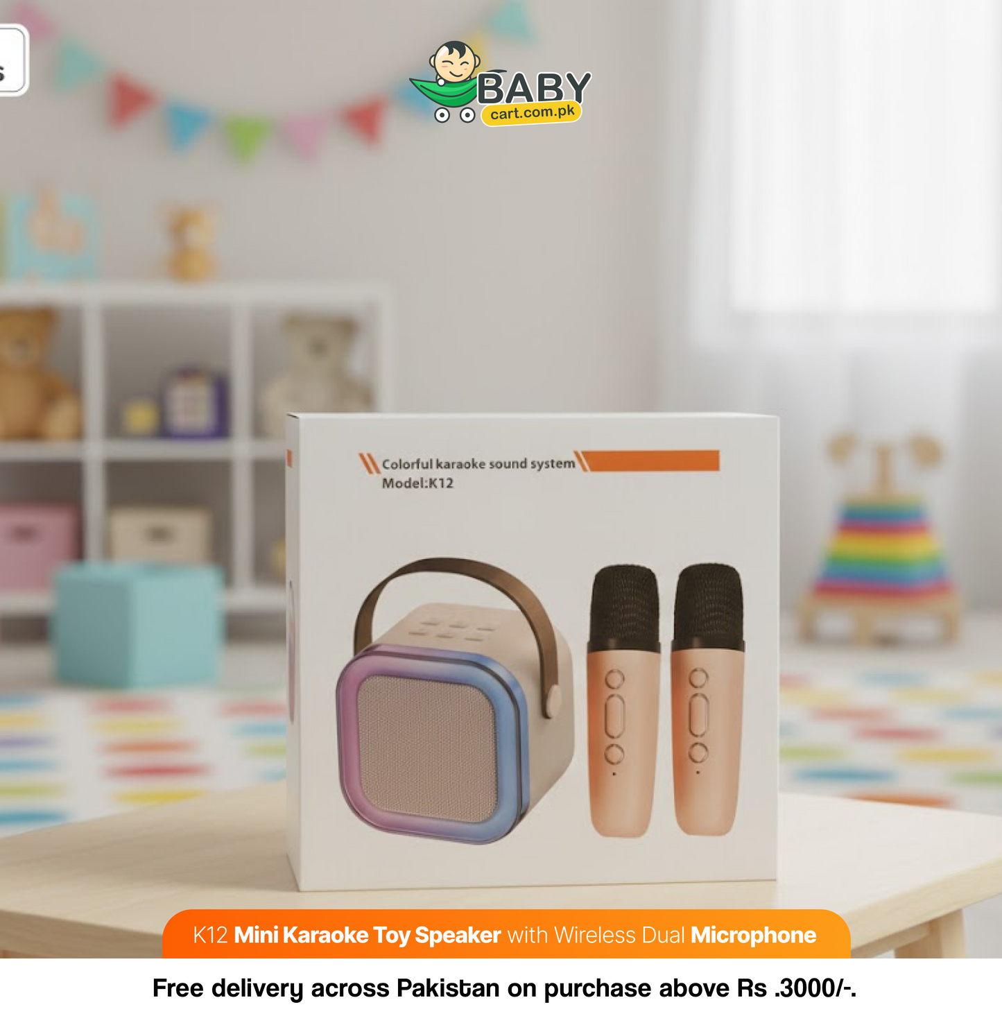 K12 Mini Karaoke Speaker with Wireless Dual Microphone - Toys for kids