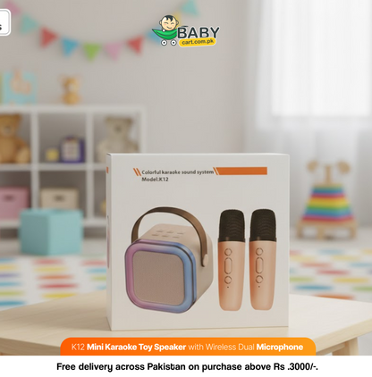 K12 Mini Karaoke Speaker with Wireless Dual Microphone - Toys for kids