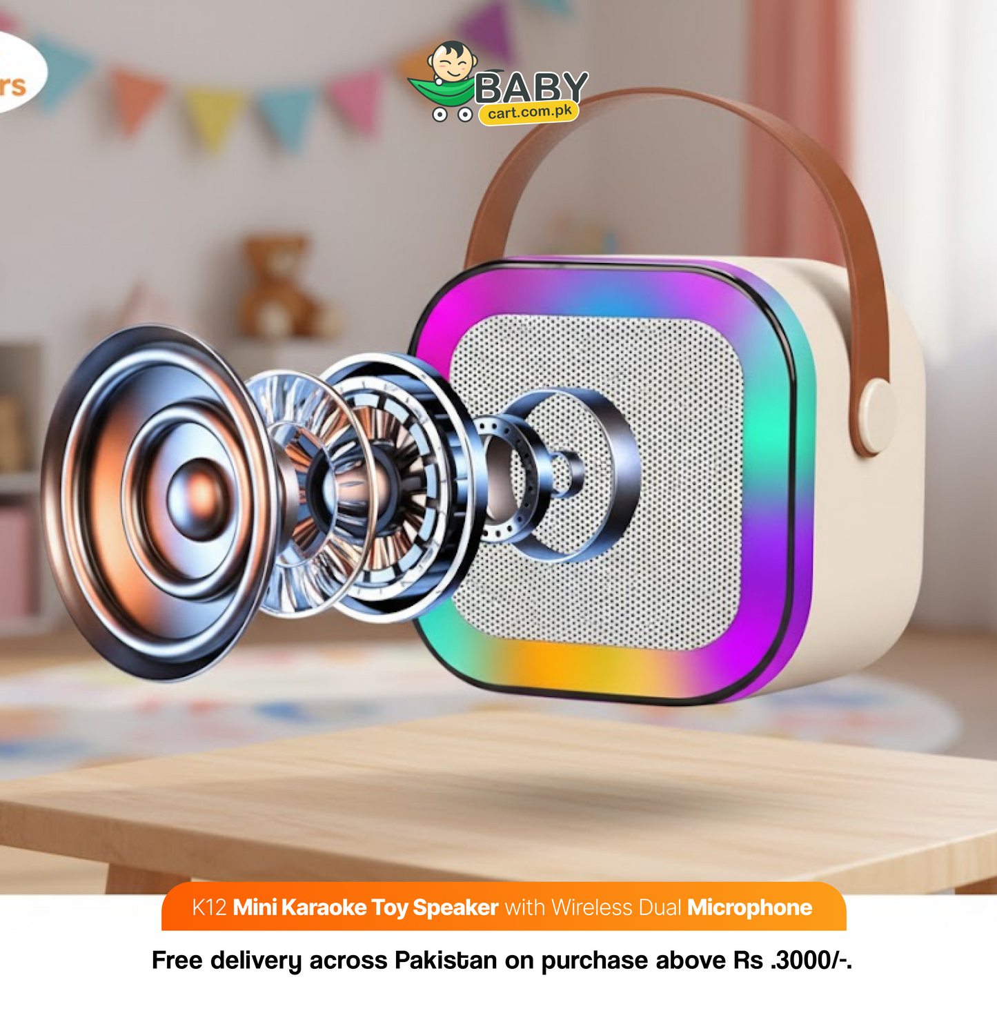 K12 Mini Karaoke Speaker with Wireless Dual Microphone - Toys for kids