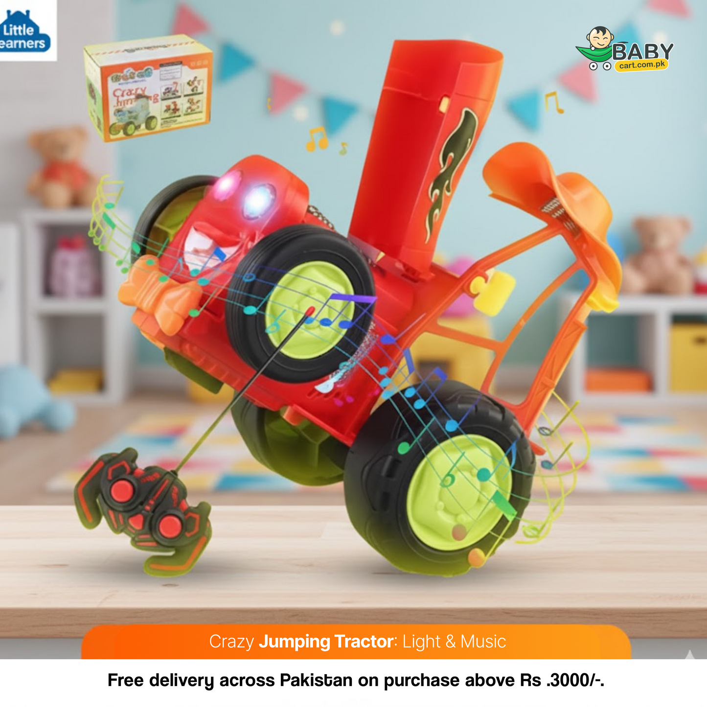 Crazy Jumping Tractor: Light & Music - Toys for Kids