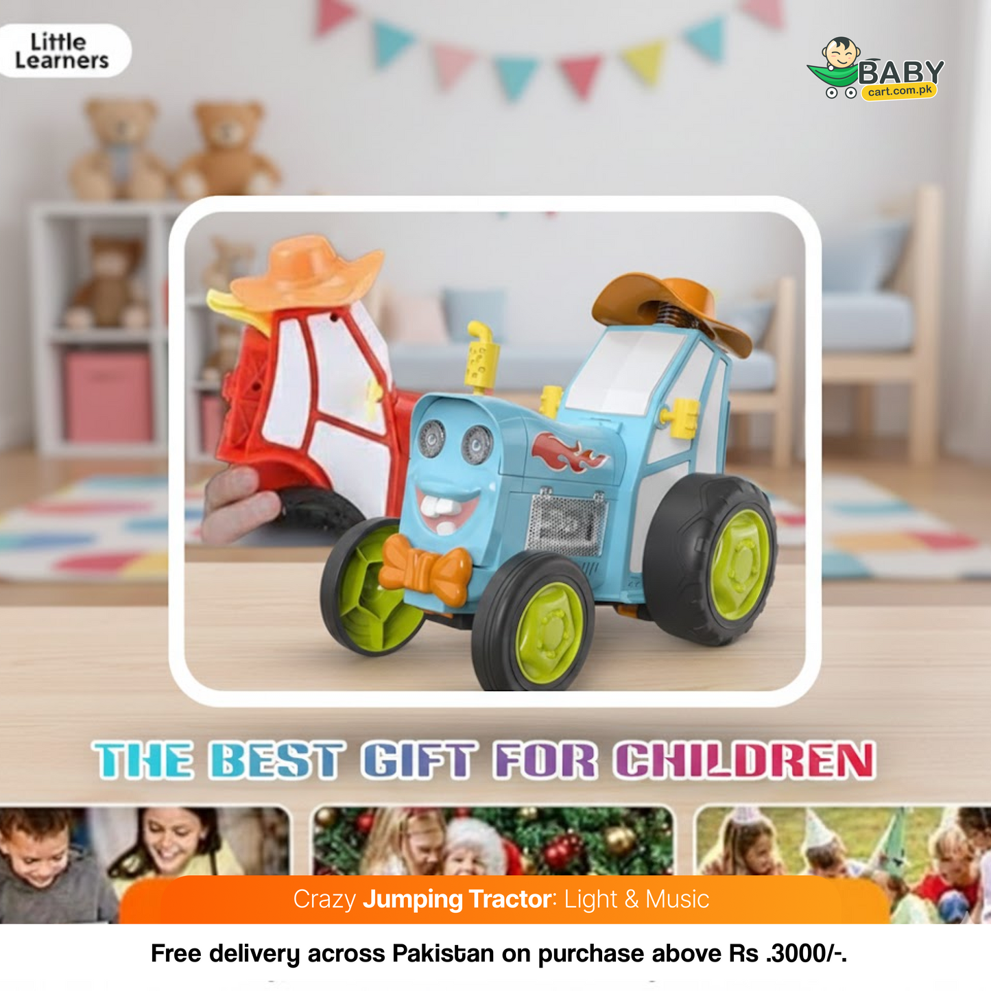 Crazy Jumping Tractor: Light & Music - Toys for Kids