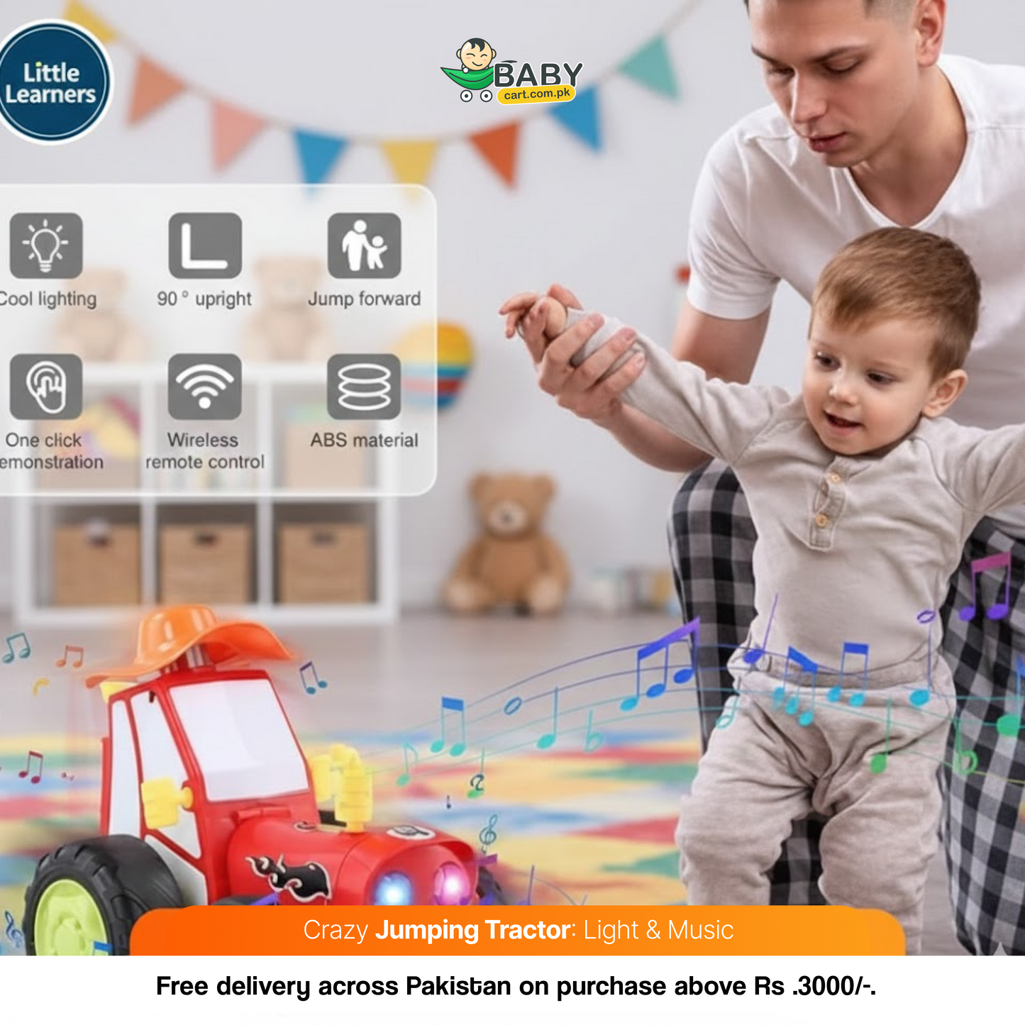 Crazy Jumping Tractor: Light & Music - Toys for Kids