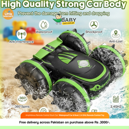 Amphibious Remote Control Stunt Car: Waterproof Car & Boat: 2.4 GHz Remote Control Toy