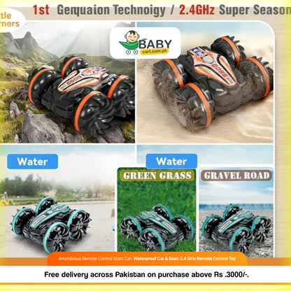 Amphibious Remote Control Stunt Car: Waterproof Car & Boat: 2.4 GHz Remote Control Toy