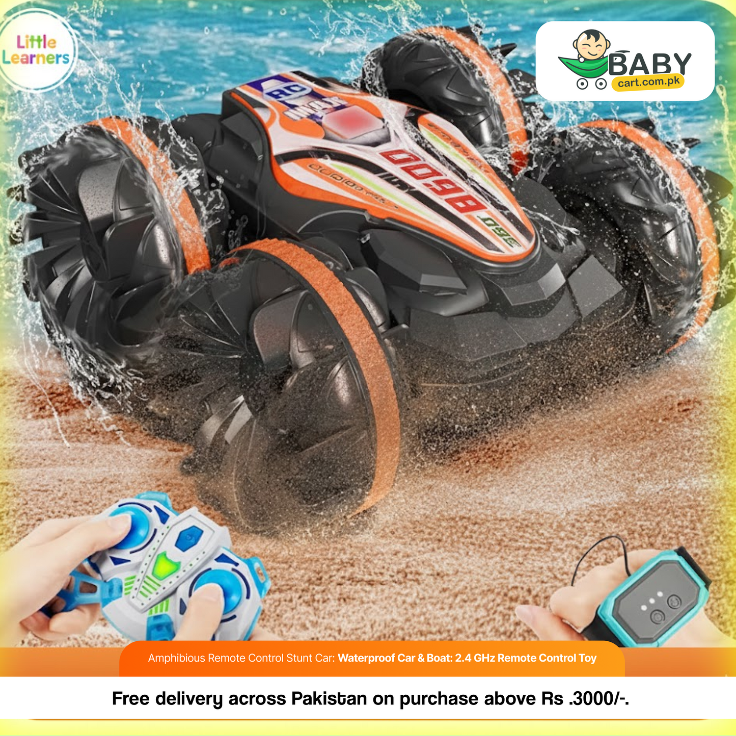 Amphibious Remote Control Stunt Car: Waterproof Car & Boat: 2.4 GHz Remote Control Toy