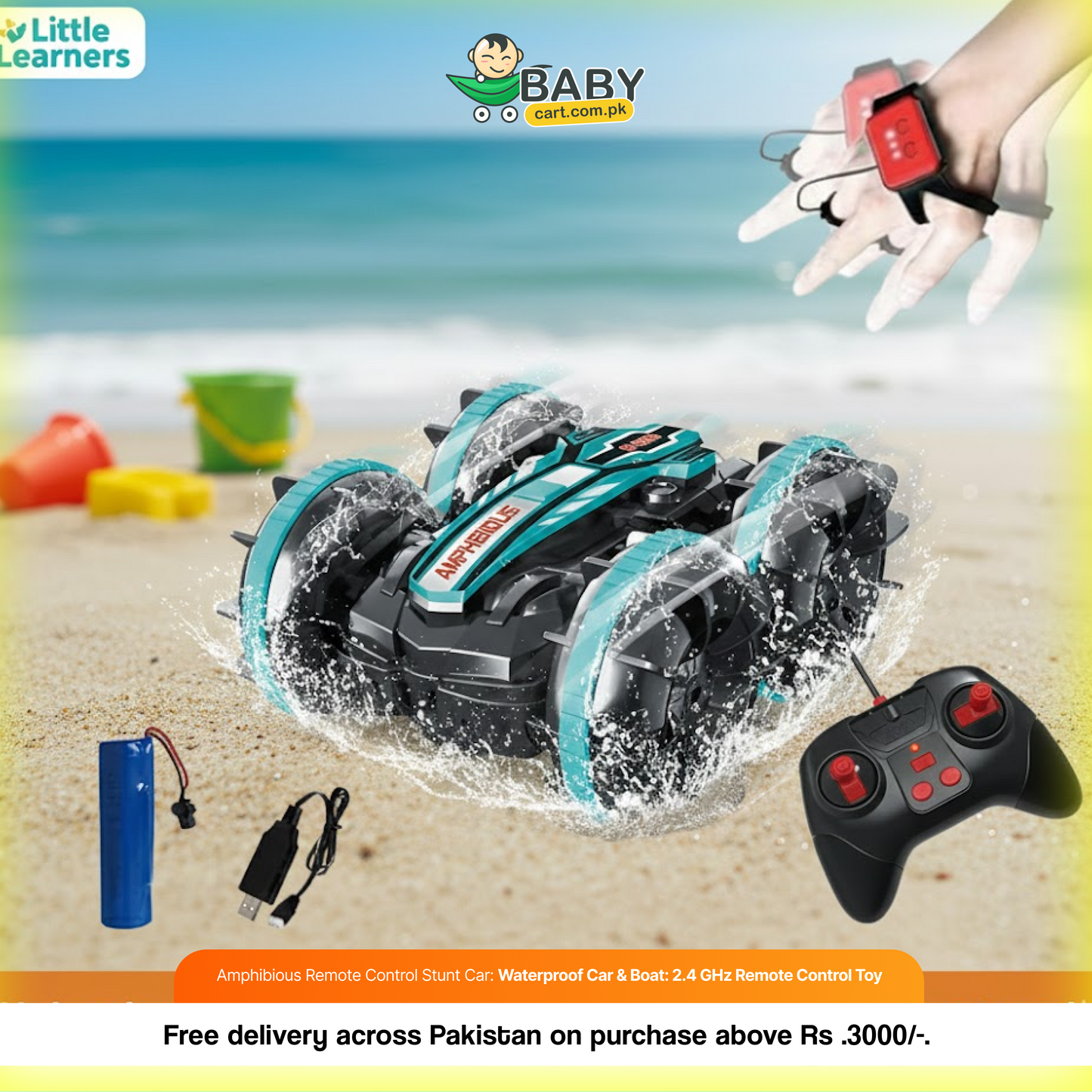 Amphibious Remote Control Stunt Car: Waterproof Car & Boat: 2.4 GHz Remote Control Toy