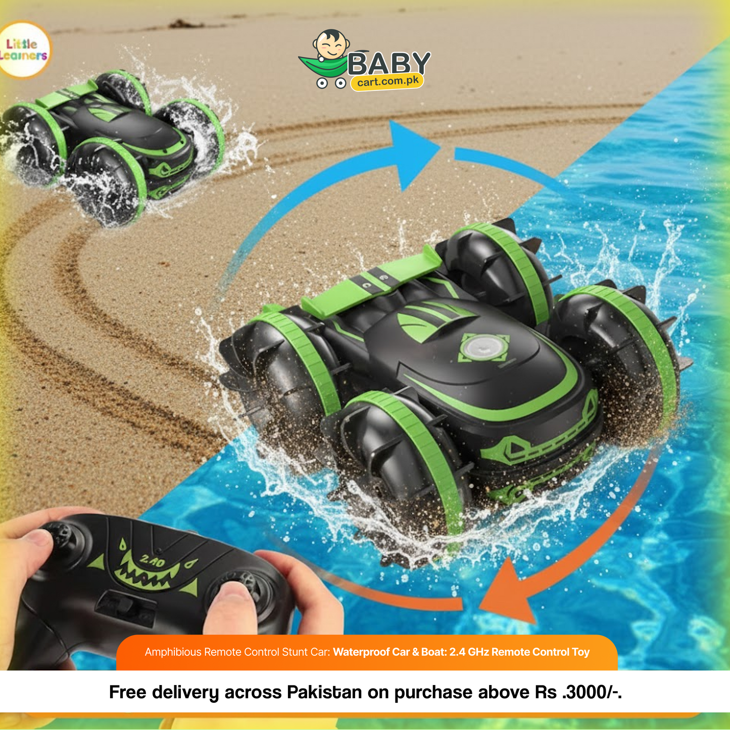 Amphibious Remote Control Stunt Car: Waterproof Car & Boat: 2.4 GHz Remote Control Toy