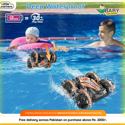 Amphibious Remote Control Stunt Car: Waterproof Car & Boat: 2.4 GHz Remote Control Toy