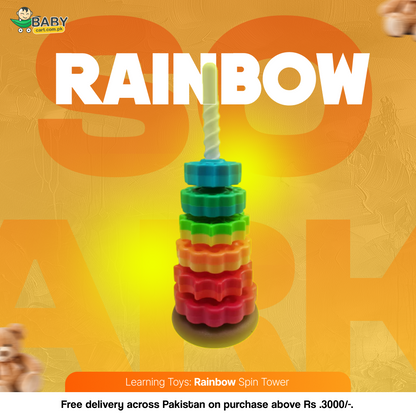 Learning Toys: Rainbow  Spin Tower