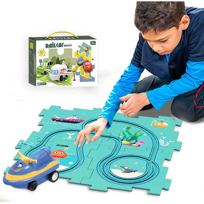 Rail Car Track Puzzle – Educational Toy for Kids