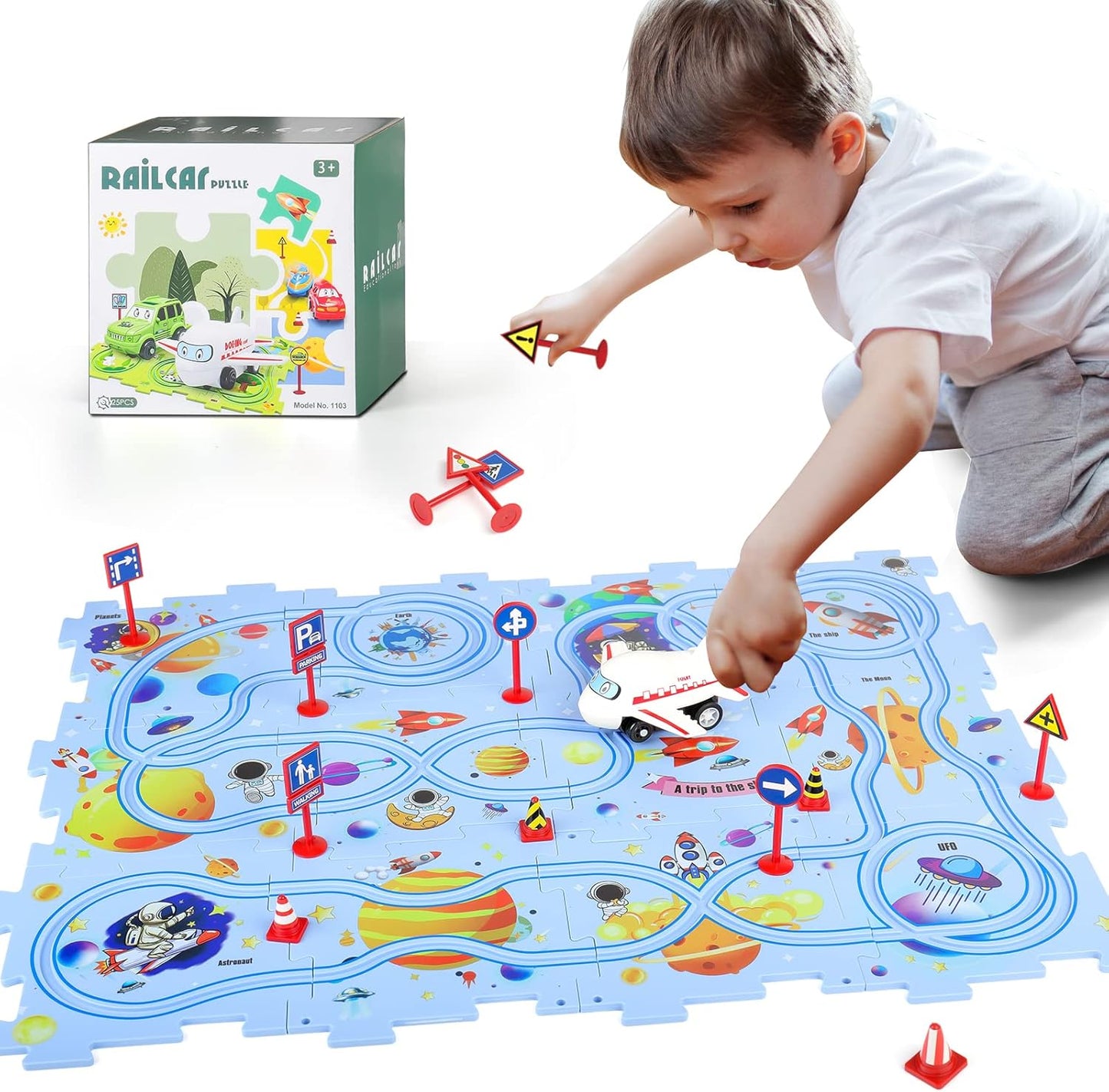 Rail Car Track Puzzle – Educational Toy for Kids