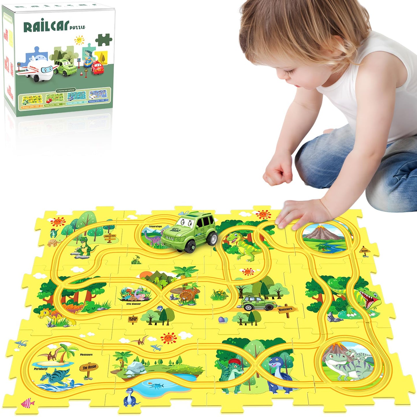 Rail Car Track Puzzle – Educational Toy for Kids