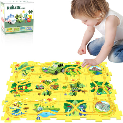Rail Car Track Puzzle – Educational Toy for Kids