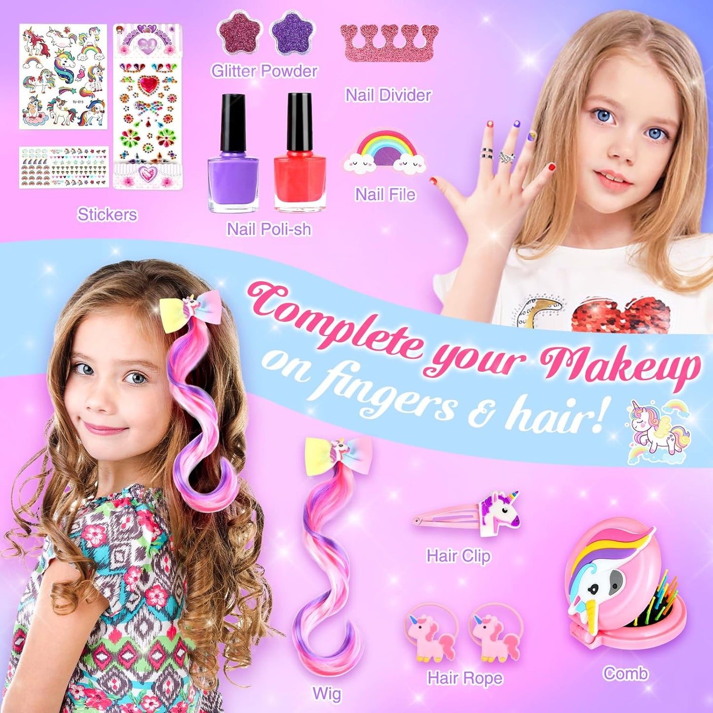 Washable Cute Makeup Kit for Girls – Safe & Fun Beauty Set for Kids