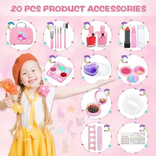 Washable Cute Makeup Kit for Girls – Safe & Fun Beauty Set for Kids