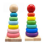 Wooden Rainbow Tower 7 pcs - Toys for Kids