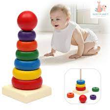 Wooden Rainbow Tower 7 pcs - Toys for Kids