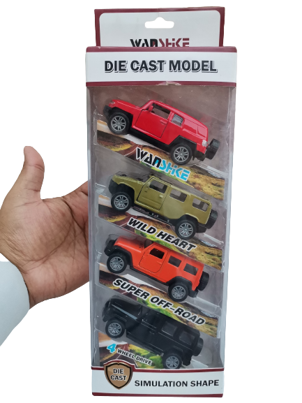 Die Cast Model Off Road 4 Wheel Drive Car Set 4 Pcs