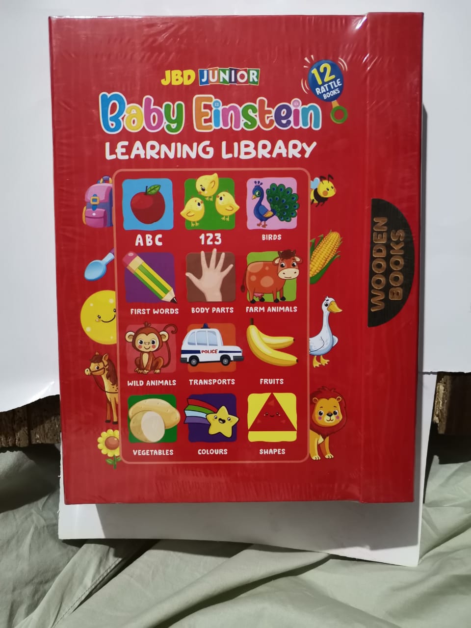 12 Wooden Book Block Set – Baby Einstein Edition – Baby Cart Pk
